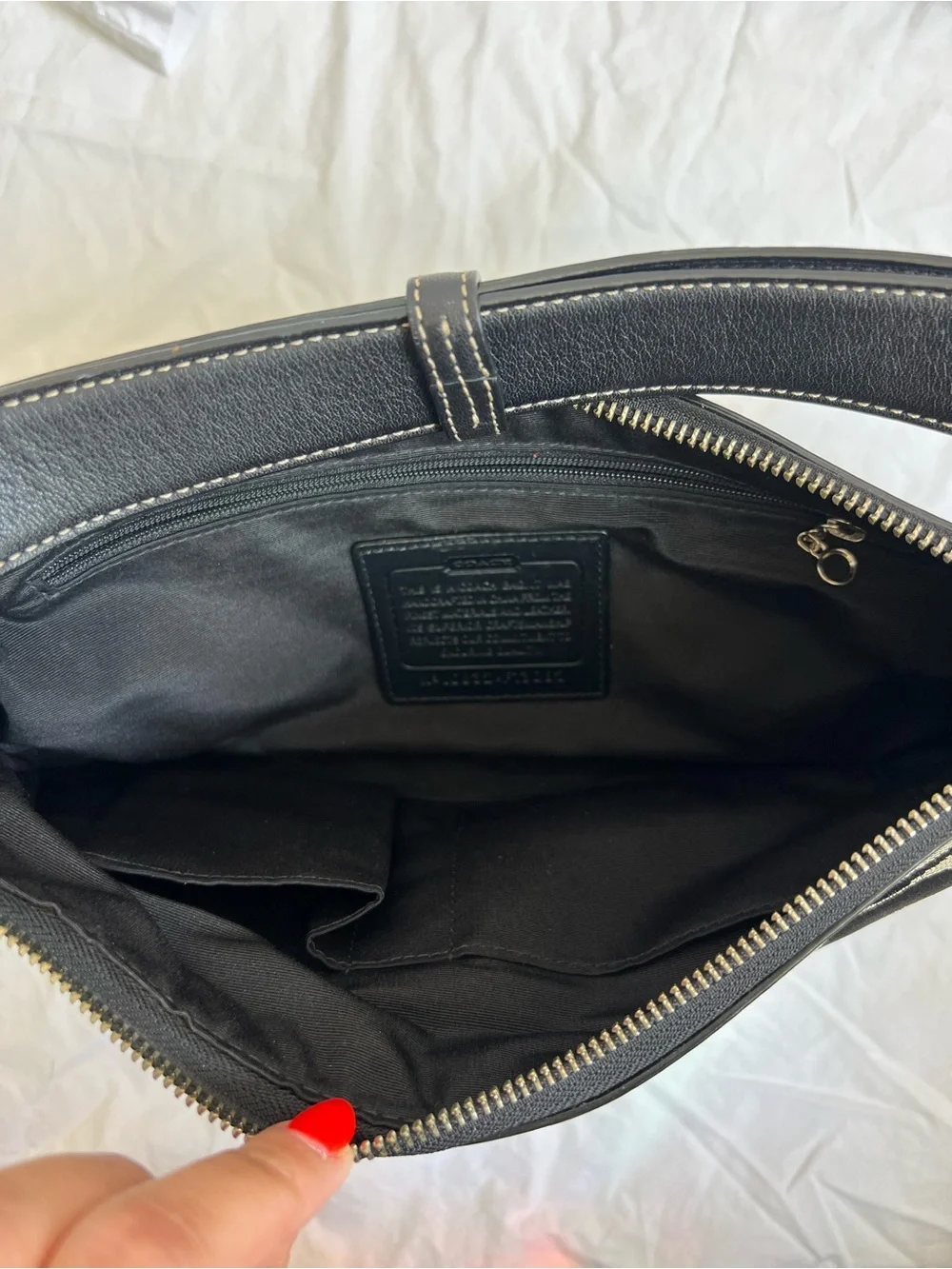 Vintage Y2K Coach F13080 Signature C Jacquard Black Shoulder Bag